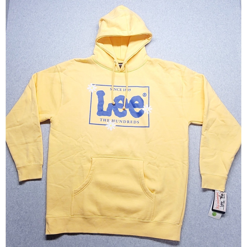 The Hundreds‎ Lee Blood Sweat Tears Hoodie Collaboration Yellow W/ Flowers Sz XL